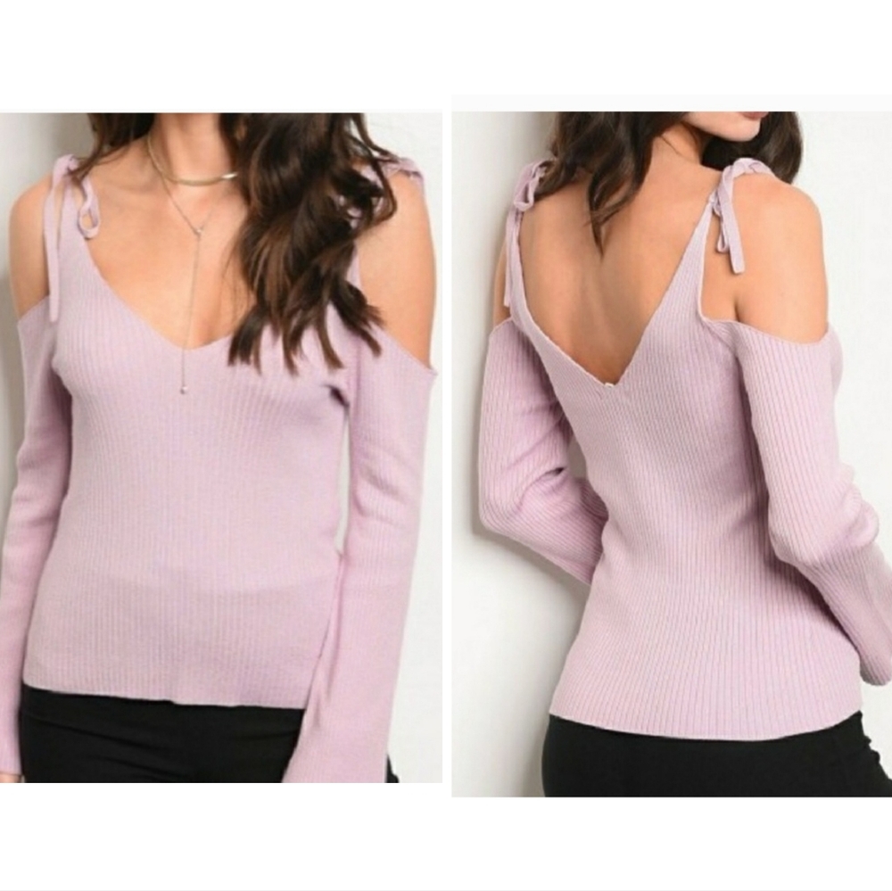 Lavender Cold Shoulder Top